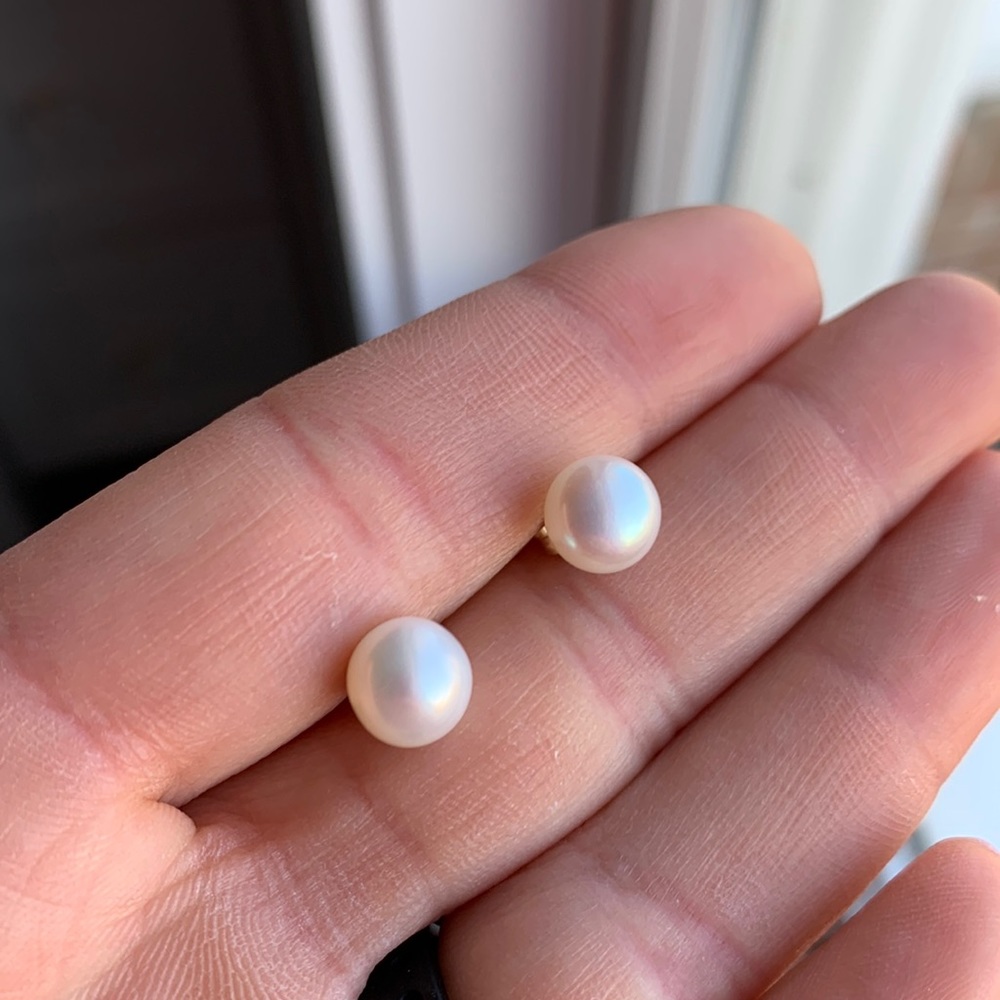 Pearl Earrings With 24k Bases